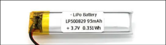 Small lithium polymer battery from PolyBattery.com