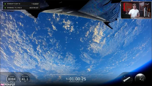 Still from SpaceX's Starship Flight 13