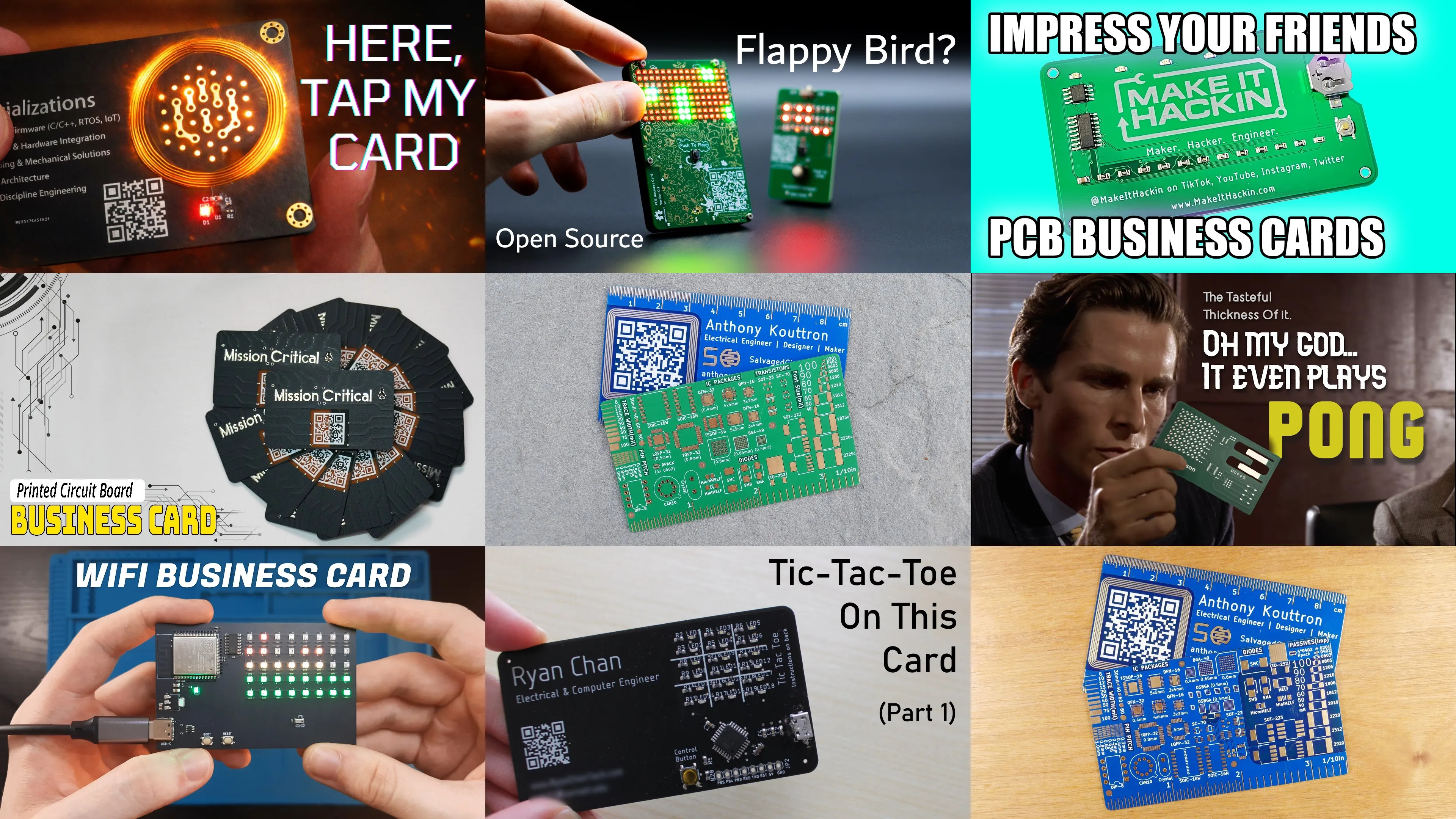 Examples of PCB Business Cards off of YouTube.